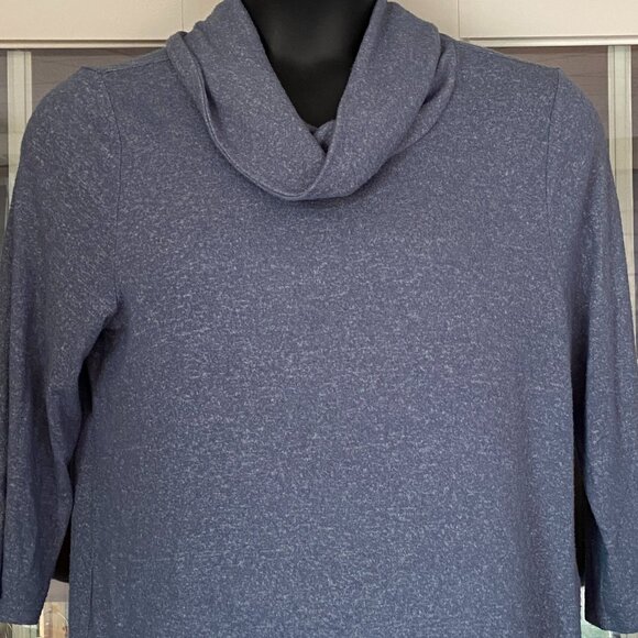 Chico's Cowl Neck 3/4 Length Sleeve Top Blue-Gray Chico's 2 Size 12 - Picture 2 of 9